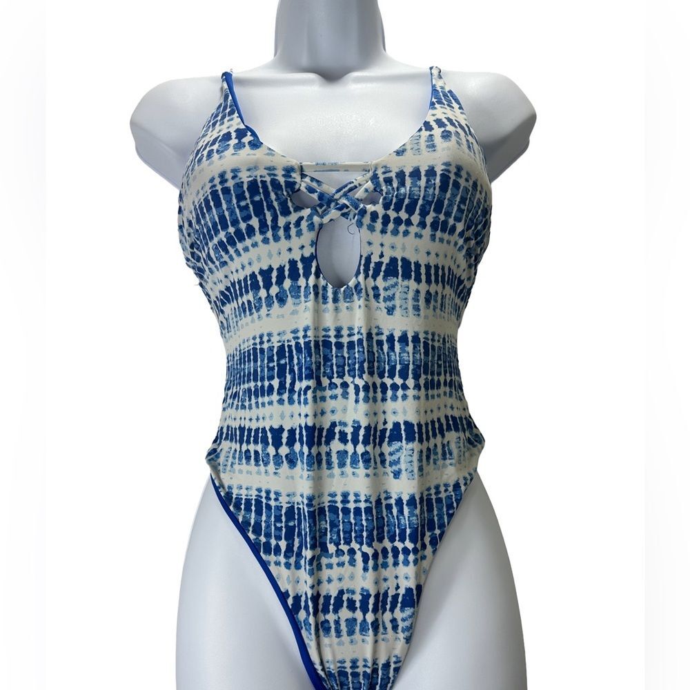 Tinibikini Blue Tie Dye cheeky one piece Size M
